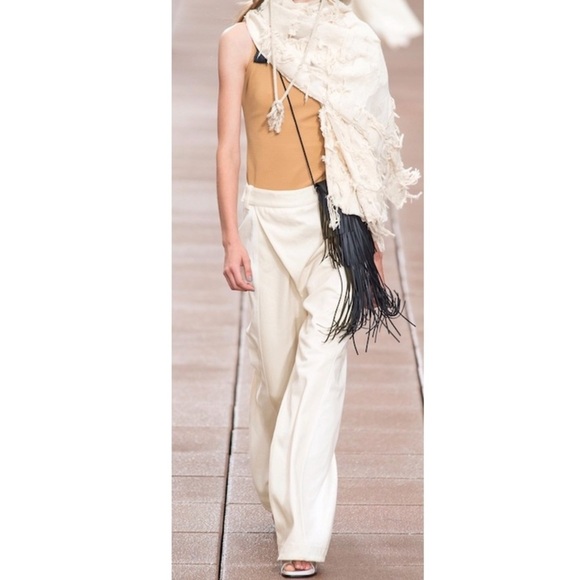 3.1 Phillip Lim Pants - 3.1 Phillip Lam Sateen Overlap Pants in Cream.